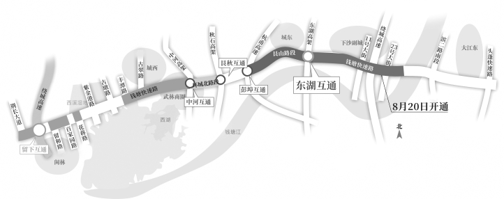 钱塘快速路东段今天全线贯通 20分钟主城直达下沙 